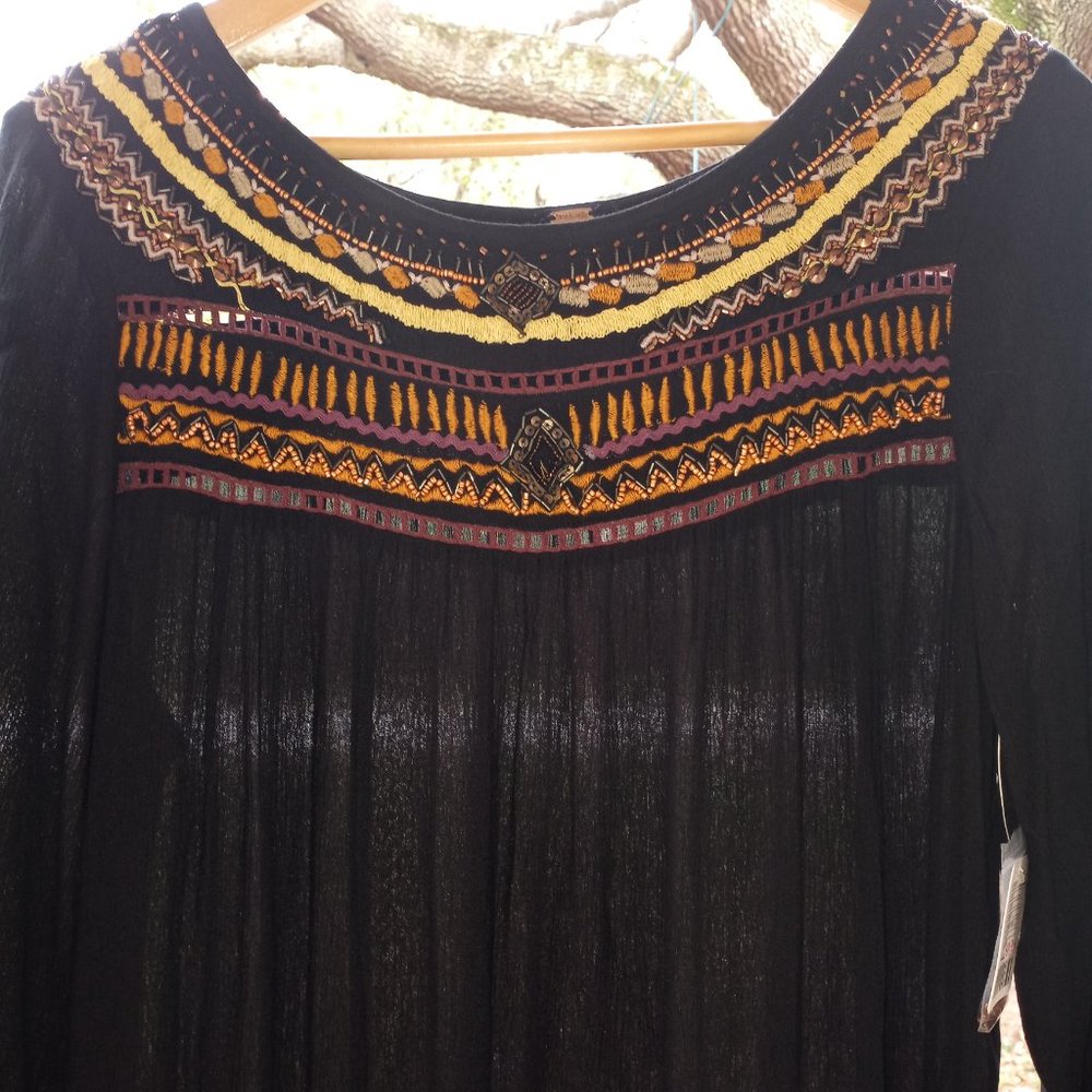 Free People black dress with beads, charms, sequins and embroidery - Picture 2 of 14